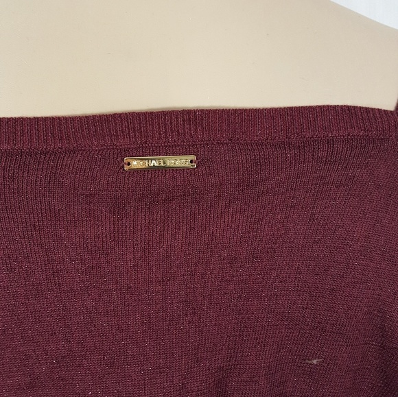 Michael Kors Cold Shoulder Merlot Top Sweater New - Picture 4 of 7